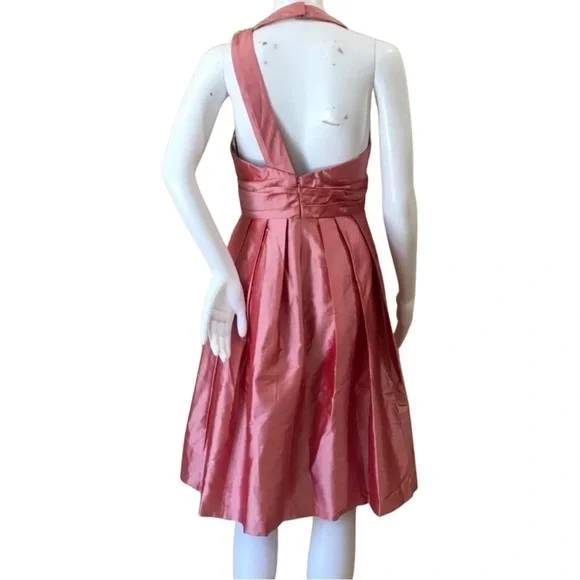 Kay Unger New York pleated a line dress coral size 4 - Picture 2 of 7